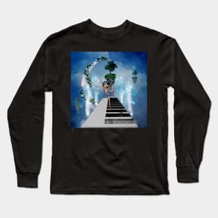 Cute fairy dancing on a piano Long Sleeve T-Shirt